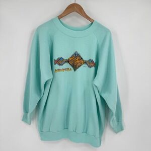 Gopher Sport Teal "Arizona" Lizard Graphic Crewneck Sweatshirt‎ Women's Sz 3X